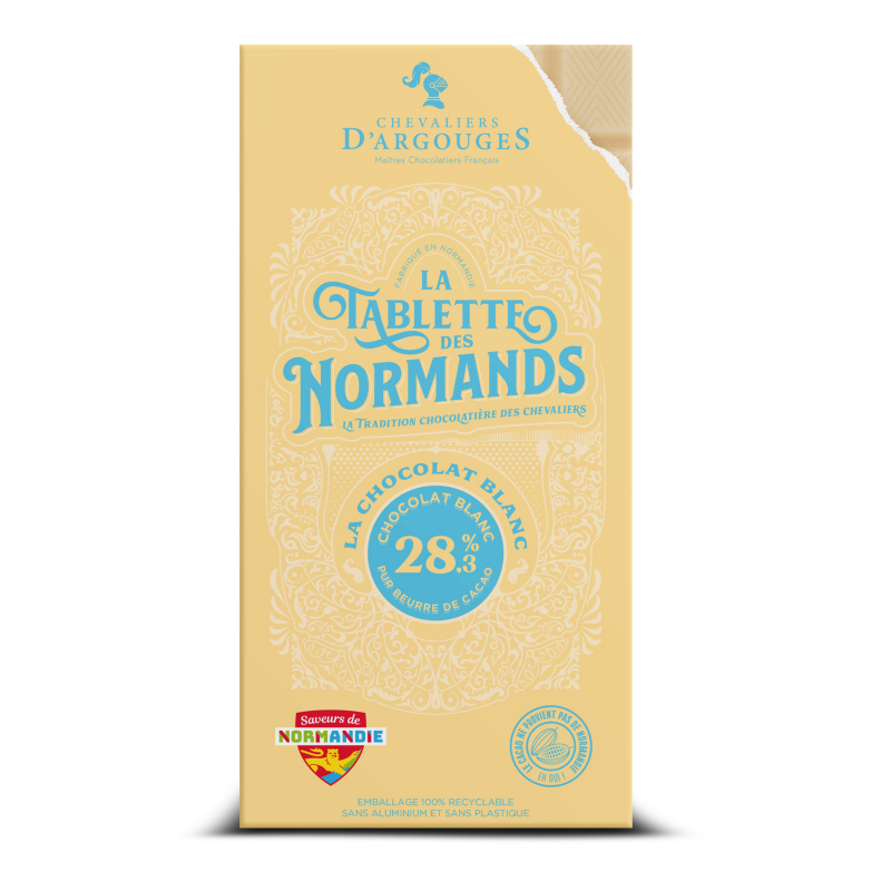 Tablette chocolat blanc 28,3% de cacao. Tablette chocolat blanc 28,3% de cacao.