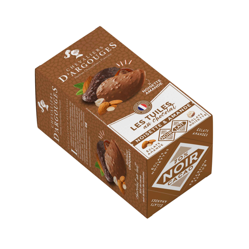 CHEVALIERS D'ARGOUGES Chevaliers d'Argouges tuiles chocolat lait caramel  bio 130g pas cher 