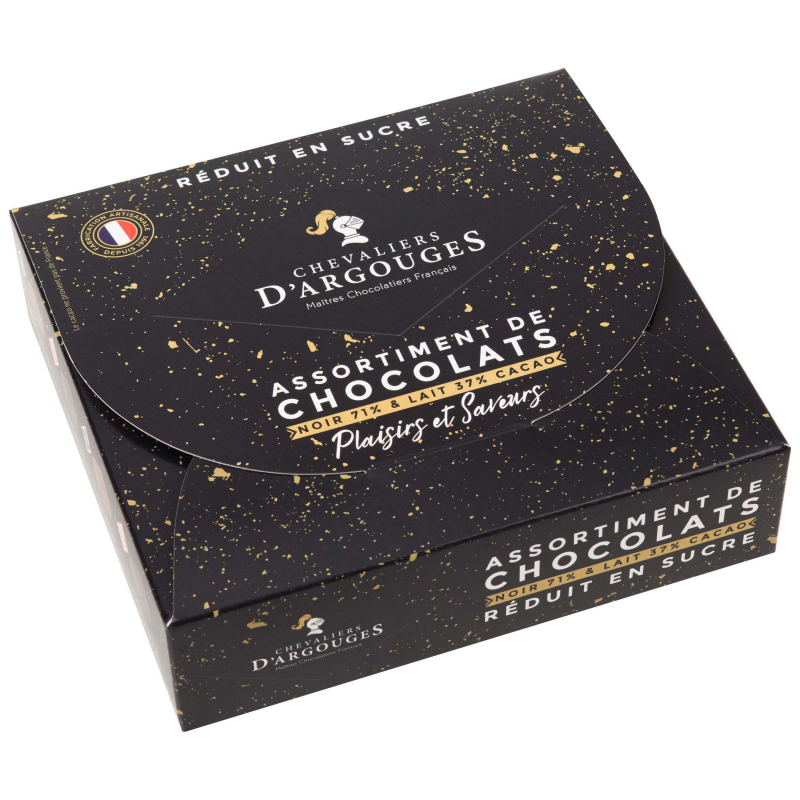 Fritures assorties chocolat noir, au lait, blanc bio CHEVALIERS D'ARGOUGES,  190g - Super U, Hyper U, U Express 