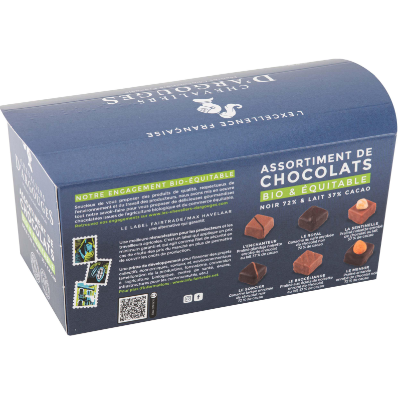 Ballotin assortiment chocolats noir bio