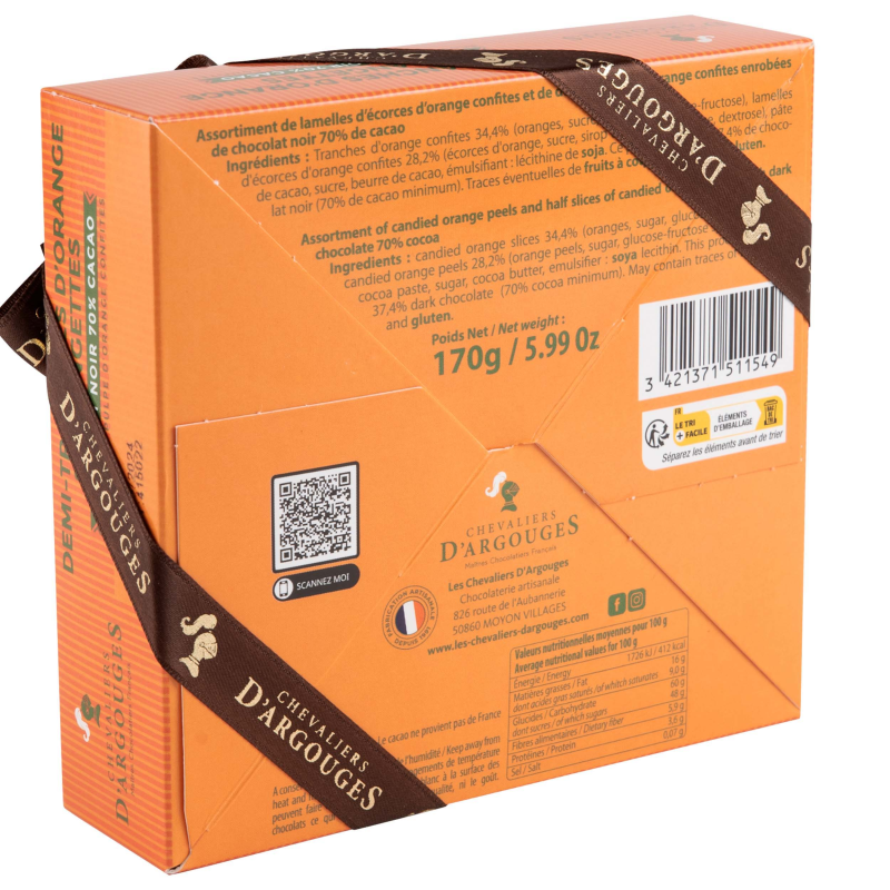 Ballotin orangettes et tranches d'oranges enrobées