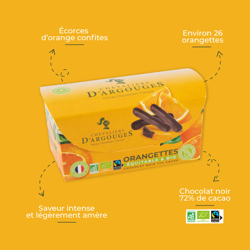 Ballotin orangettes enrobées bio/équitable