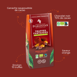 ÉTUI TRUFFES FANTAISIES NOIR SAVEUR ORANGE BIO/ÉQUITABLE