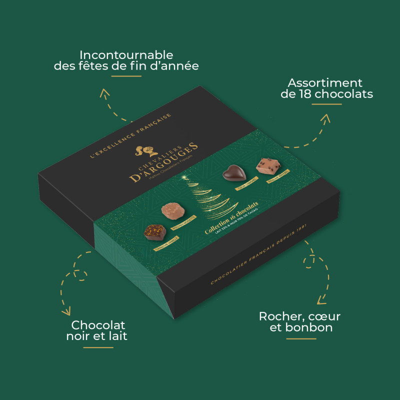 Coffret incontournable 16 chocolats