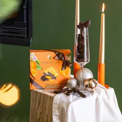 Ballotin orangettes et tranches d'oranges enrobées