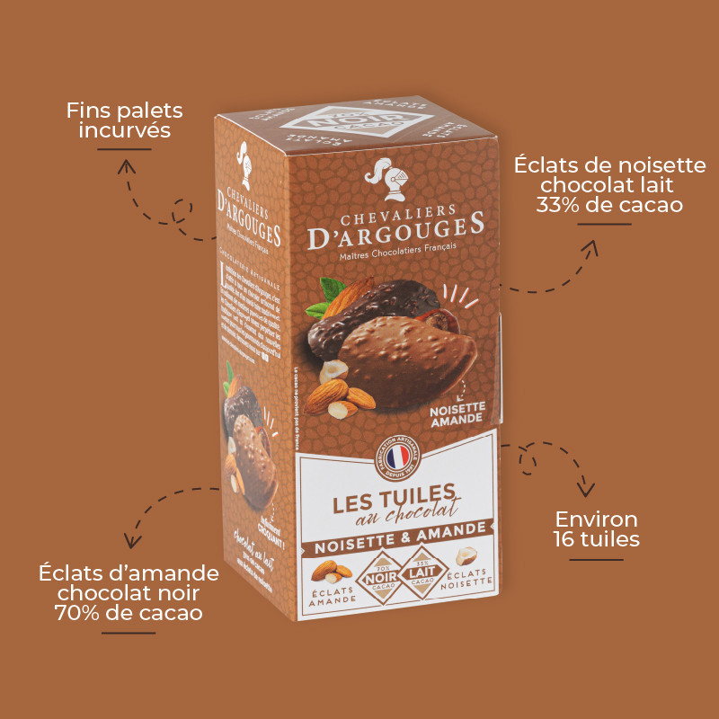 Assortiment tuiles éclats noisette - amande