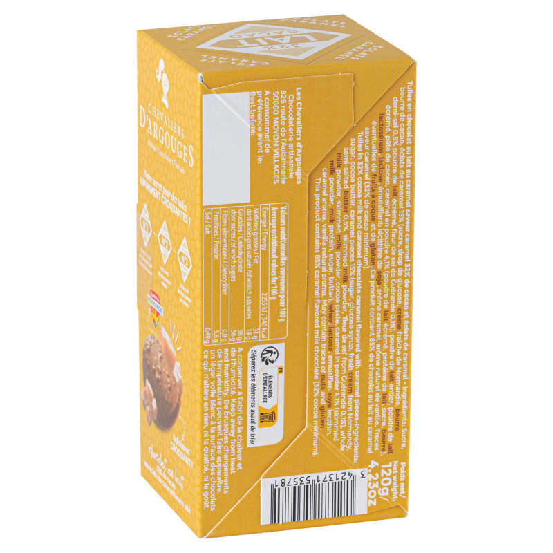 Assortiment tuiles éclats caramel beurre salé