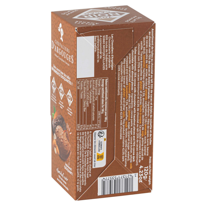 Assortiment tuiles éclats noisette - amande