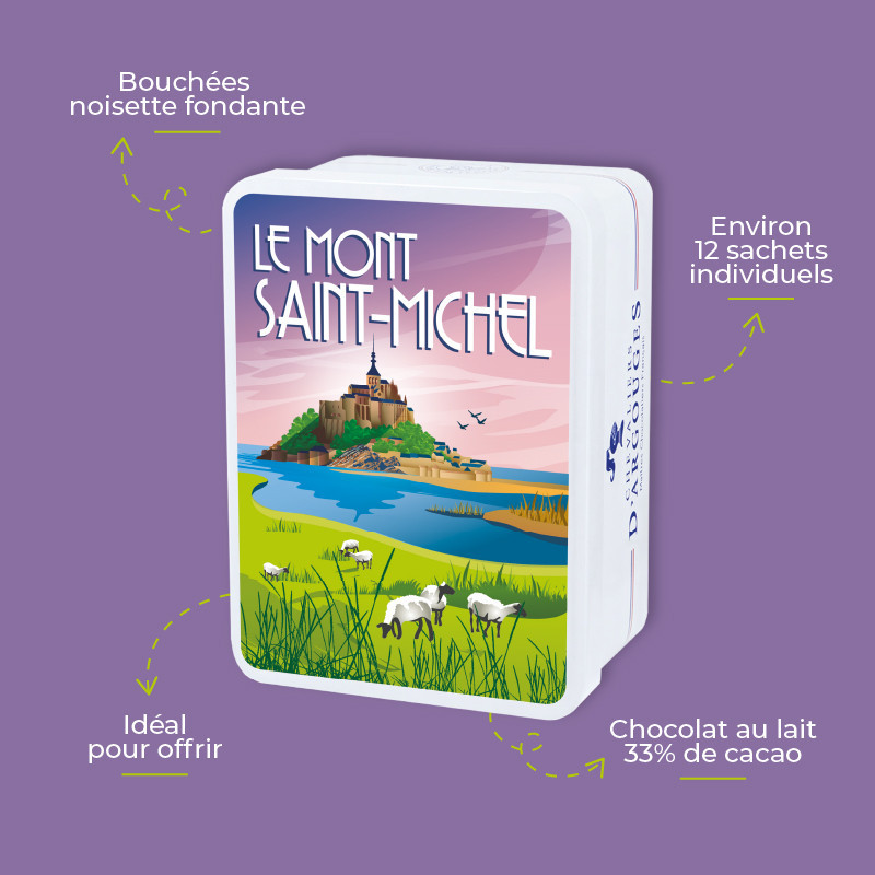 Coffret Mont Saint Michel bouchées noisettes
