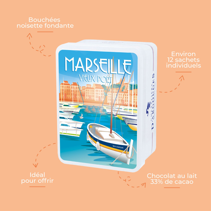 Coffret Marseille Vieux Port bouchées noisettes